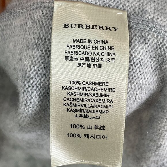 Burberry Brit Mens Large Gray Checkered 100% Cashmere Sweater Slim Fit Knit Top - Picture 4 of 8